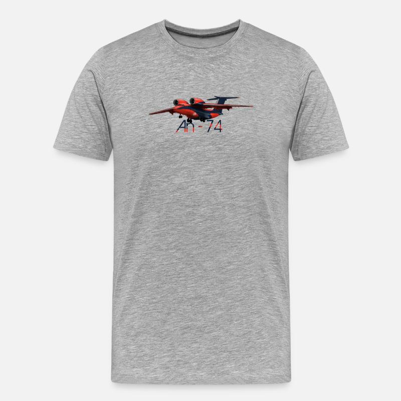 An-74 - Männer Premium Bio T-Shirt - Grau meliert