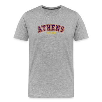 Athens Est.2005 - Men's Premium Organic T-Shirt - heather grey - Front - Damien (186cm)