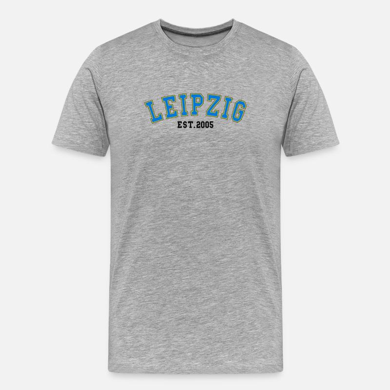 Leipzig Est. 2005 - Männer Premium Bio T-Shirt - Grau meliert