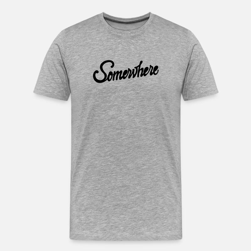 Quelque part Calligraphie Conception de Lettrage à la Main - T-shirt bio Premium Homme - gris chiné