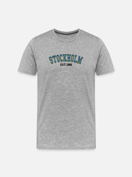 Stockholm, gegründet 1986 - Männer Premium Bio T-Shirt - Grau meliert
