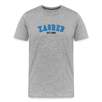 Zagreb fondée en 1966 - T-shirt bio Premium Homme - gris chiné - Devant - Damien (186cm)