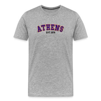 Athens Est. 1976 - Men's Premium Organic T-Shirt - heather grey - Front - Damien (186cm)