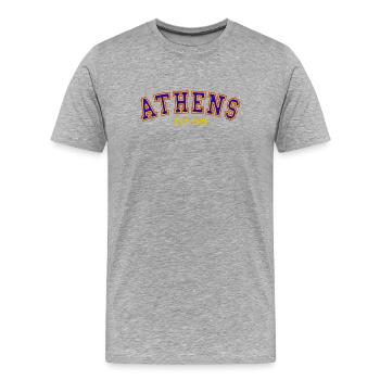 Athènes Fondée en 1996 - T-shirt bio Premium Homme - gris chiné - Devant - Damien (186cm)