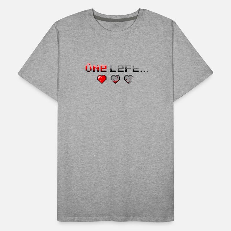 Pixel Art One Heart Left Männer Premium Bio T-Shirt