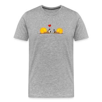 Snail-Love - Männer Premium Bio T-Shirt - Grau meliert - Vorne - Damien (186cm)