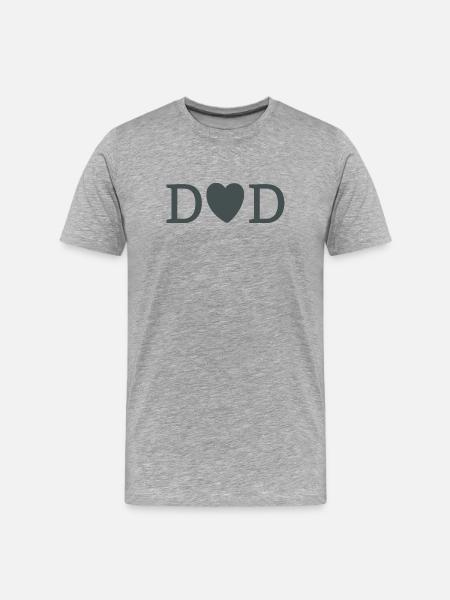 DAD – Vaterliebe - Männer Premium Bio T-Shirt - Grau meliert