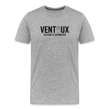 L’oxygène Ventoux est un design de cyclage surestimé - T-shirt bio Premium Homme - gris chiné - Devant - Damien (186cm)
