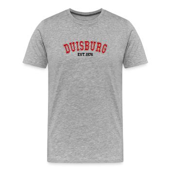 Düisbourg Fondée en 1976 - T-shirt bio Premium Homme - gris chiné - Devant - Damien (186cm)