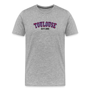 Toulouse, gegründet 1966 - Männer Premium Bio T-Shirt - Grau meliert - Vorne - Damien (186cm)