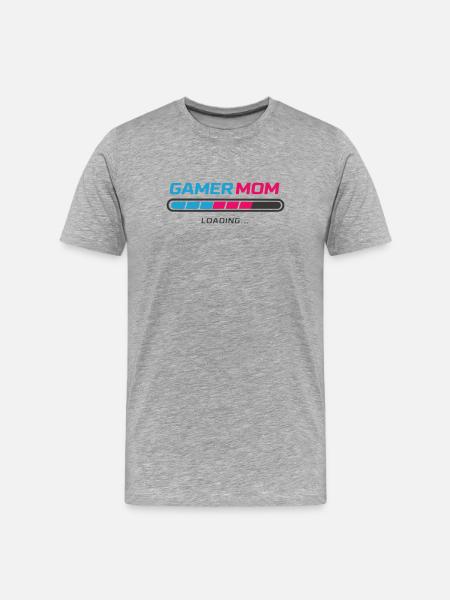 Gamer Mom Loading Bar - Men's Premium Organic T-Shirt - heather grey