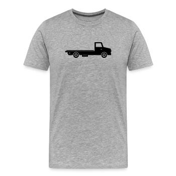 Camion à plateau - T-shirt bio Premium Homme - gris chiné - Devant - Damien (186cm)