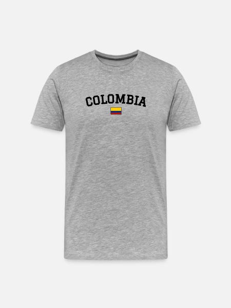 Drapeau de la Colombie Noir - T-shirt bio Premium Homme - gris chiné