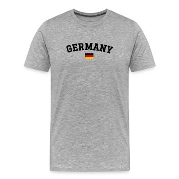 Drapeau espagnol Dessin Noir anglais - T-shirt bio Premium Homme - gris chiné - Devant - Damien (186cm)