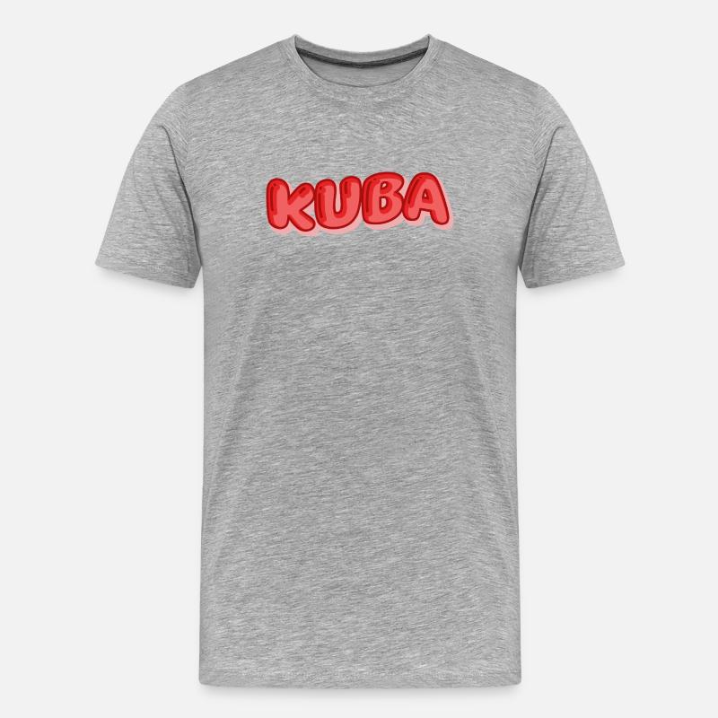 Comic Kuba - Männer Premium Bio T-Shirt - Grau meliert
