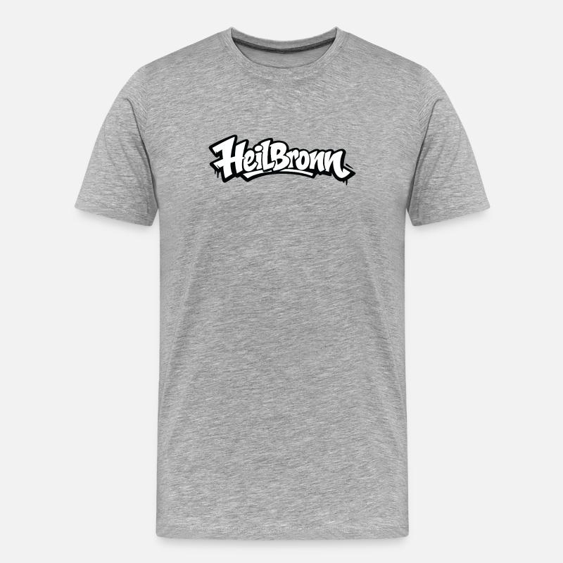 Heilbronn Graffiti Logo Tee - Männer Premium Bio T-Shirt - Grau meliert