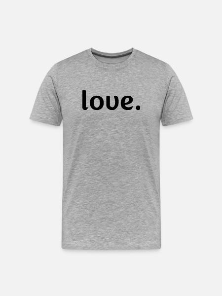 love. - Männer Premium Bio T-Shirt - Grau meliert