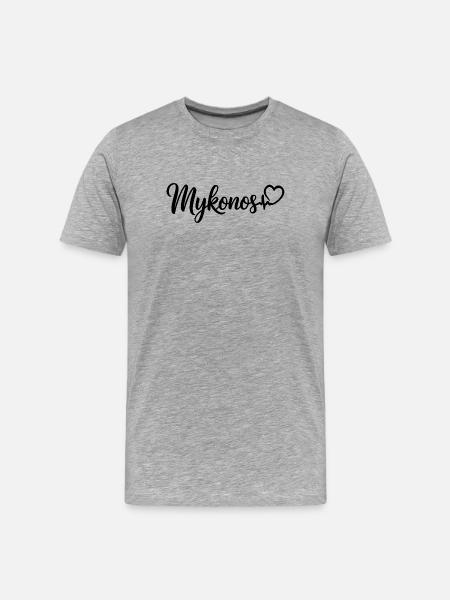 Mykonos Heartbeat Greece - Men's Premium Organic T-Shirt - heather grey