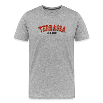 Terrassa fondée en 2006 - T-shirt bio Premium Homme - gris chiné - Devant - Damien (186cm)
