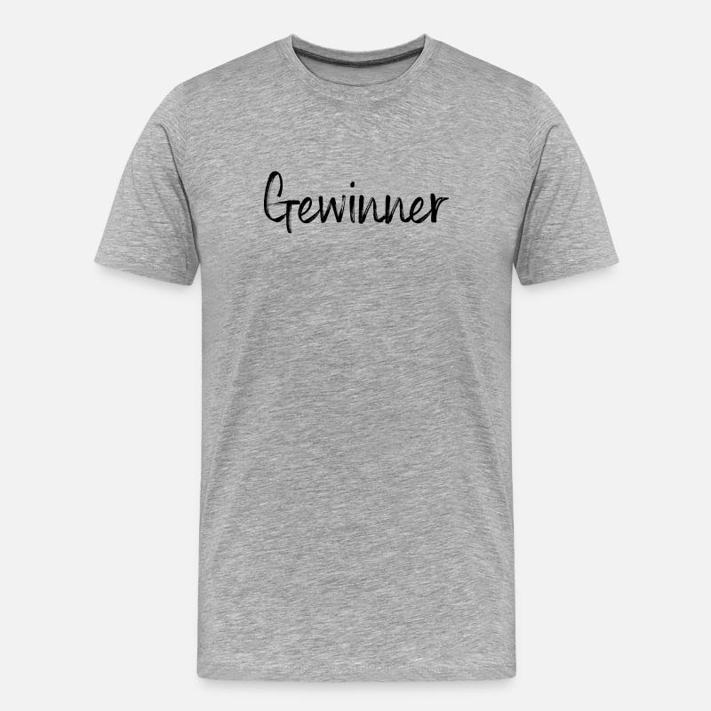 Gewinner Sieger Wettkampf Meisterschaft - Männer Premium Bio T-Shirt - Grau meliert