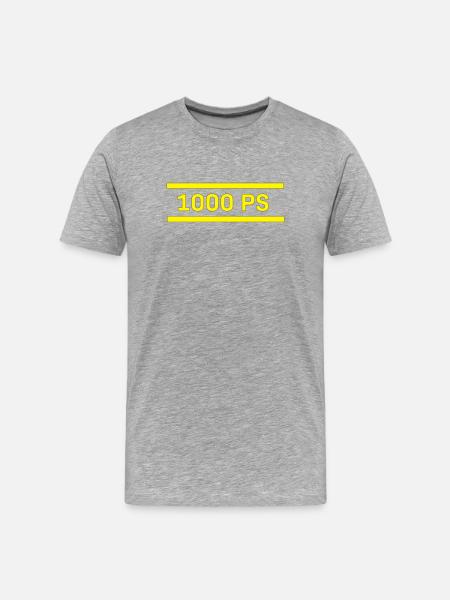 1000 hp - Men's Premium Organic T-Shirt - heather grey