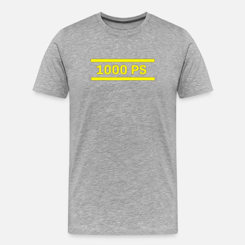 1000 ps - Männer Premium Bio T-Shirt - Grau meliert