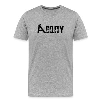 Agility - Männer Premium Bio T-Shirt - Grau meliert - Vorne - Damien (186cm)