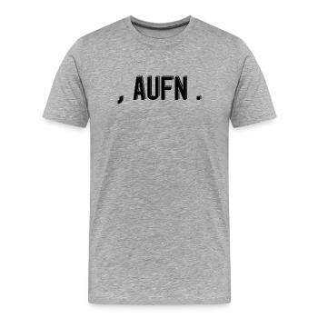 komma aufn punkt Spruch Schrift - Männer Premium Bio T-Shirt - Grau meliert - Vorne - Damien (186cm)