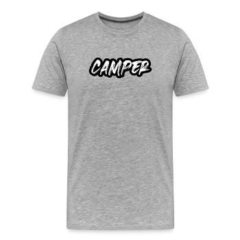 camping camping fourgon aménagement - T-shirt bio Premium Homme - gris chiné - Devant - Damien (186cm)