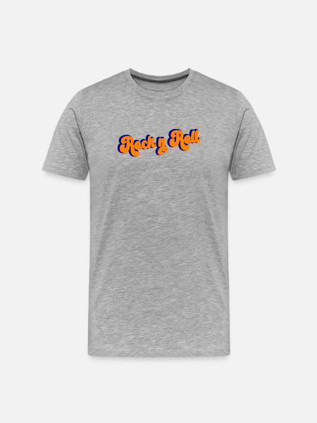 Rock and Roll Design Retro - Men's Premium Organic T-Shirt - heather grey