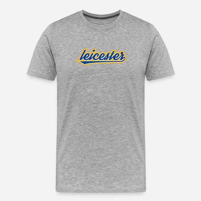 Leicester Script Swoosh auf Kleidung - Männer Premium Bio T-Shirt - Grau meliert