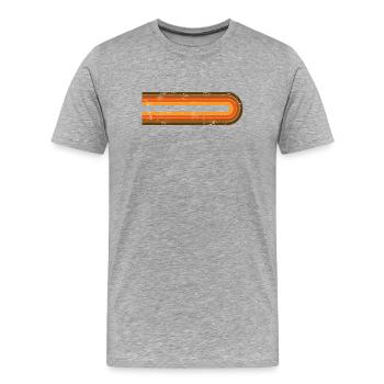 Retro Streifen - Männer Premium Bio T-Shirt - Grau meliert - Vorne - Damien (186cm)