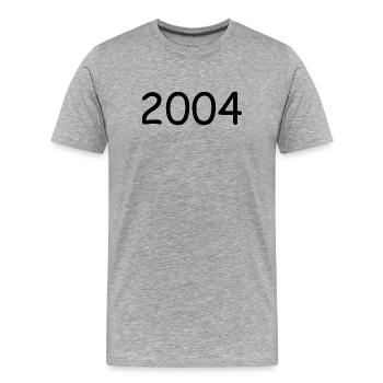 2004 20.Geburtstag birthday Jahreszahl schwarz - Männer Premium Bio T-Shirt - Grau meliert - Vorne - Damien (186cm)