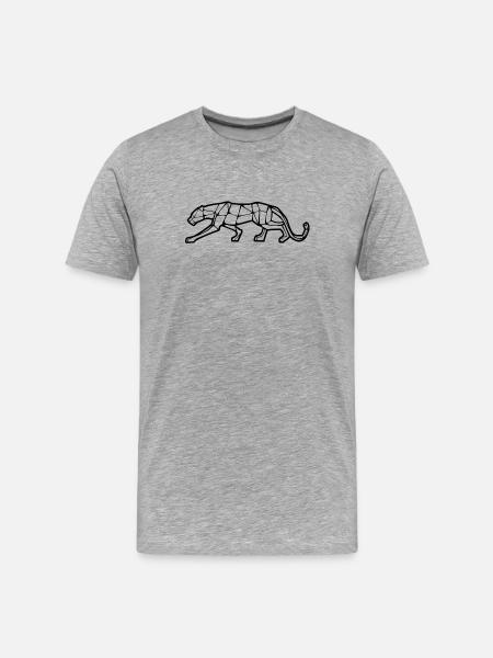 Panther Geometric Design - Men's Premium Organic T-Shirt - heather grey