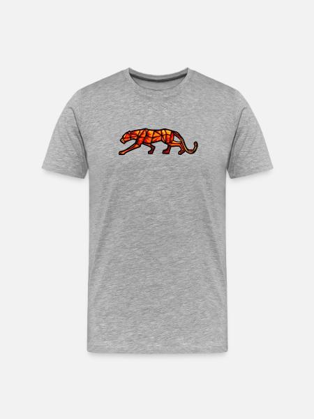 panther fire geometric design - Men's Premium Organic T-Shirt - heather grey