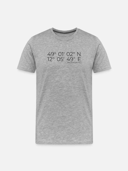 coordinates Regensburg - Men's Premium Organic T-Shirt - heather grey