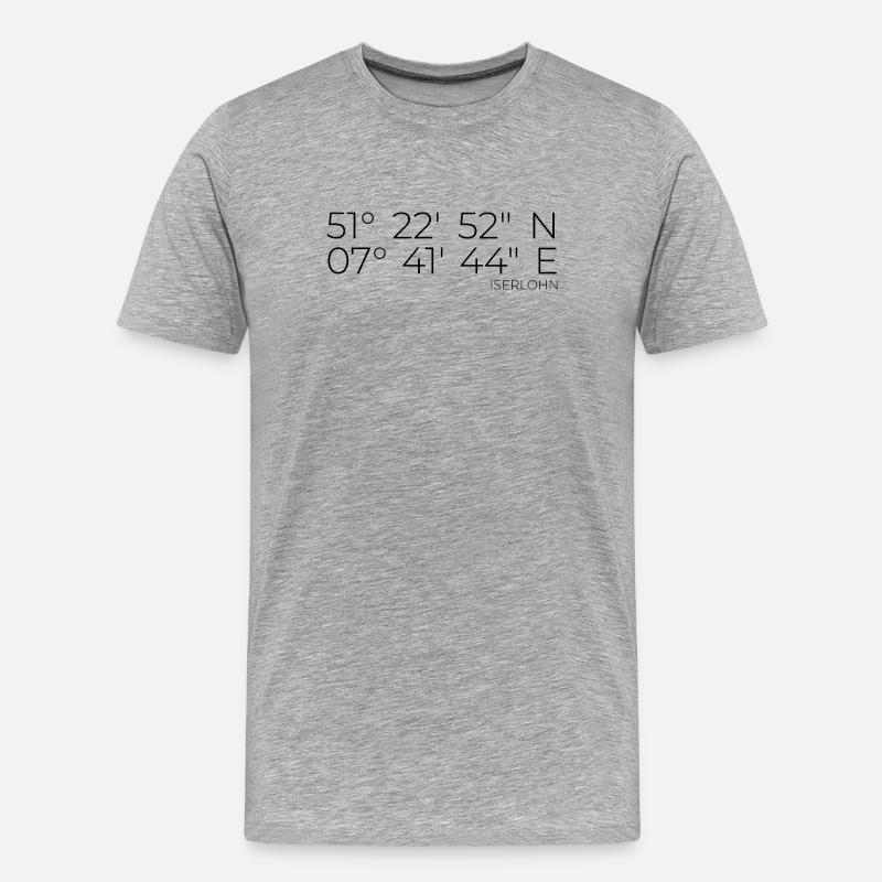 Coordinates Iserlohn - Men's Premium Organic T-Shirt - heather grey