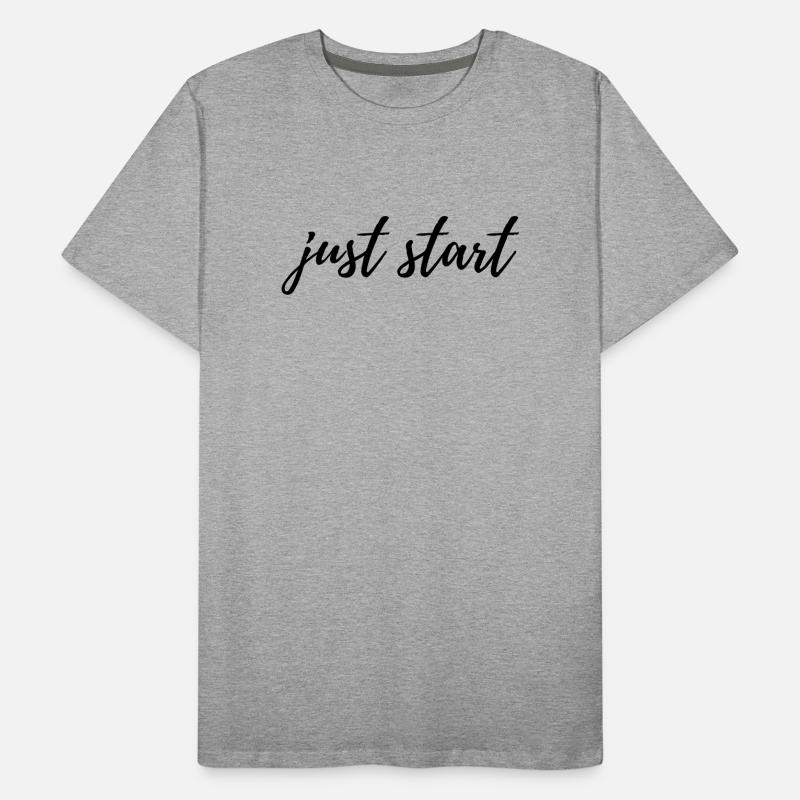 Commencez simplement un état d’esprit minimaliste de motivation et de croissance T-shirt bio Premium Homme