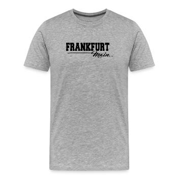 Lettrage de la ville principale de Francfort - T-shirt bio Premium Homme - gris chiné - Devant - Damien (186cm)