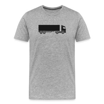 LKW Fahrer Lastwagen Sattelzugmaschine Silhouette - Männer Premium Bio T-Shirt - Grau meliert - Vorne - Damien (186cm)