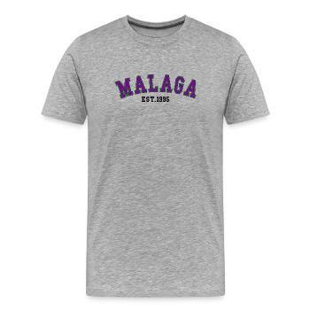 Malaga Est. 1995 - T-shirt bio Premium Homme - gris chiné - Devant - Damien (186cm)