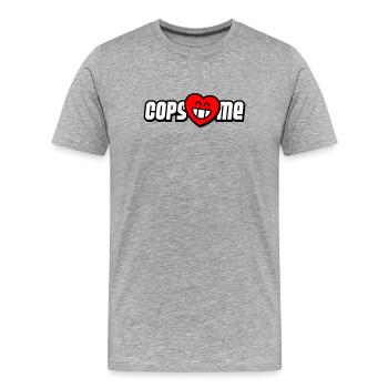 Cops love me (Farben änderbar) - Männer Premium Bio T-Shirt - Grau meliert - Vorne - Damien (186cm)