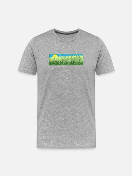 Summer Vacation Hiking Outline - Men's Premium Organic T-Shirt - heather grey