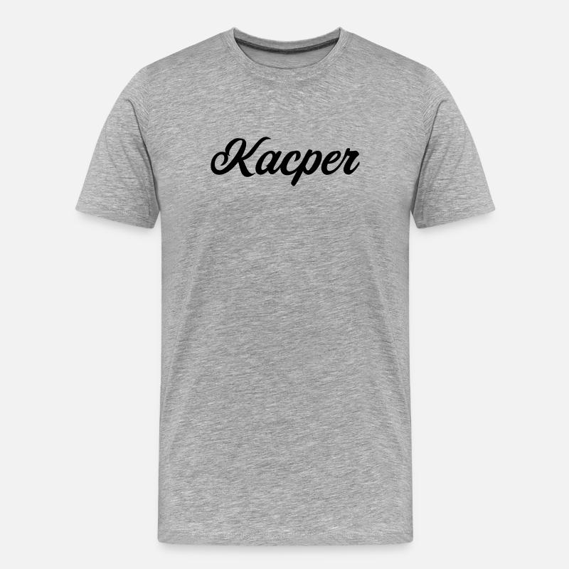 Kacper Polnisch Vorname Geschenk  - Männer Premium Bio T-Shirt - Grau meliert