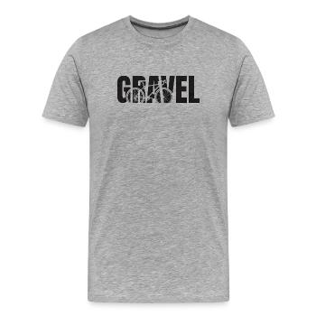 Typographie du gravier - T-shirt bio Premium Homme - gris chiné - Devant - Damien (186cm)