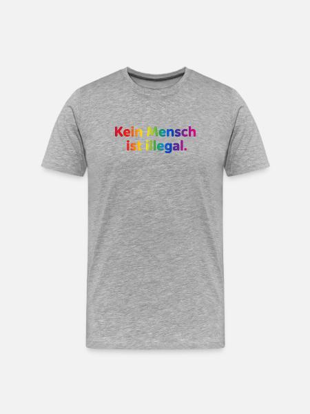 Rainbow Botschaft Kleidung - Männer Premium Bio T-Shirt - Grau meliert