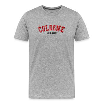 Cologne Est. 2006 - Men's Premium Organic T-Shirt - heather grey - Front - Damien (186cm)