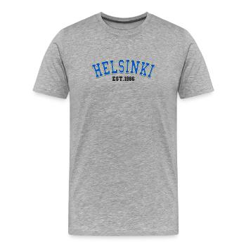 Helsinki Fondée en 1986 - T-shirt bio Premium Homme - gris chiné - Devant - Damien (186cm)