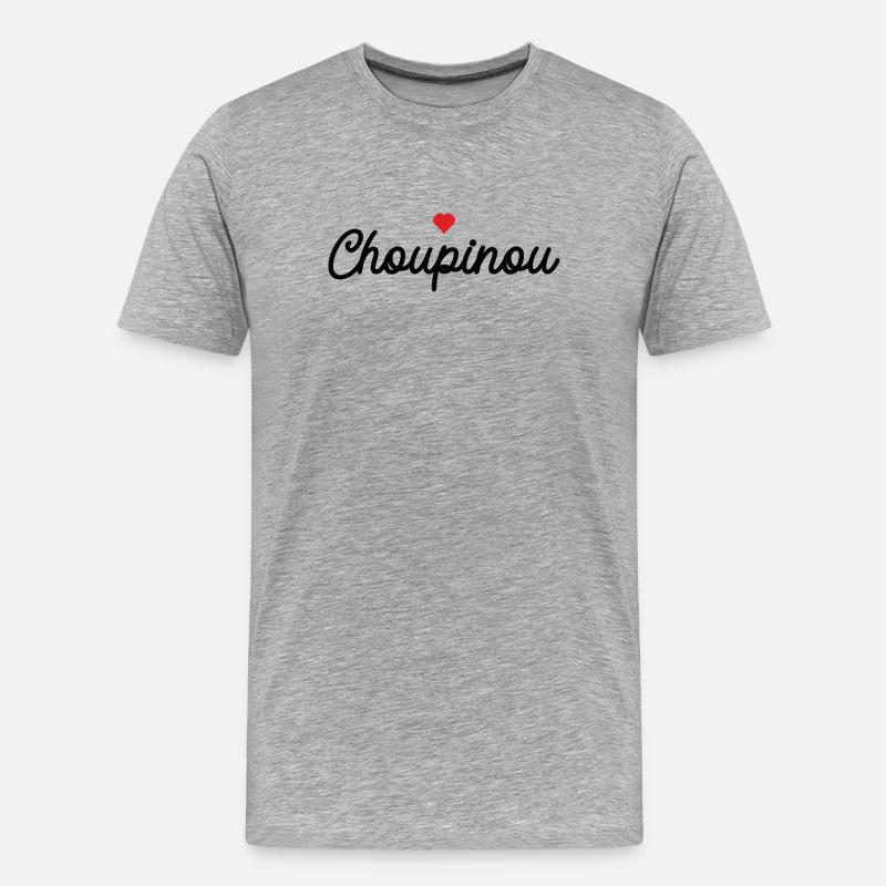 Choupinou Heart Script - Men's Premium Organic T-Shirt - heather grey