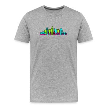 Manila City Skyline Rizal Monument Moderne Kunst - Männer Premium Bio T-Shirt - Grau meliert - Vorne - Damien (186cm)